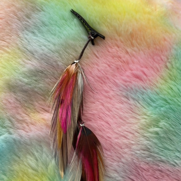Feather Hair Clip- hand made in CO - Picture 3 of 6